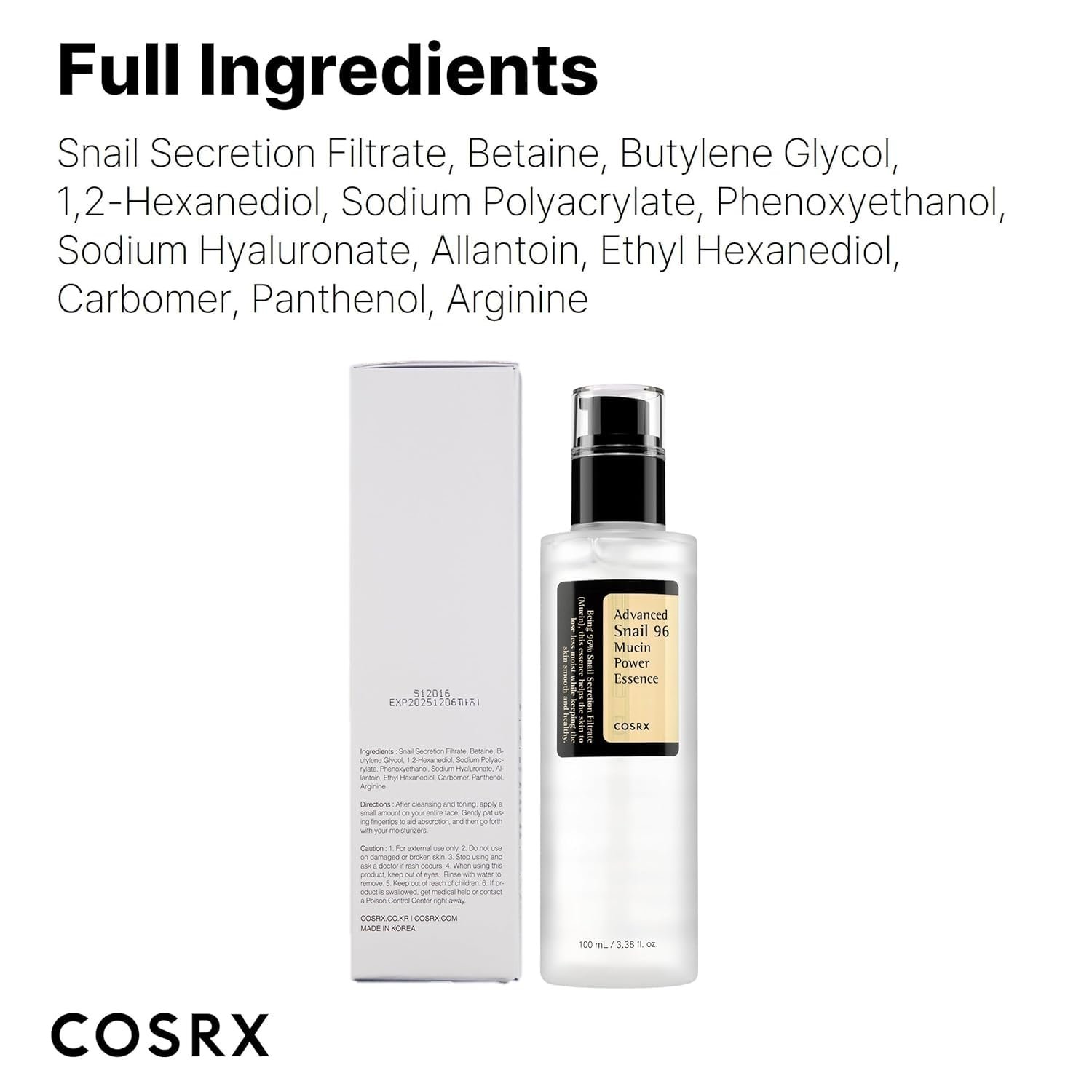 COSRX Snail Mucin Repairing Serum 100ml, Hydrating Serum for Face with Snail Secretion Filtrate for Dull Skin & Fine Lines, Korean Skin Care, Stocking Stuffers for Women - Image 4