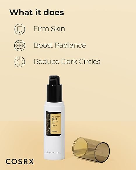 COSRX Night Skincare Routine- Snail Peptide Eye Cream + Retinol 0.1% Cream- Snail Mucin & Niacinamide, Brighten & Reduce Dark Circles, Firming Anti-aging, Korean Skin Care - Image 2