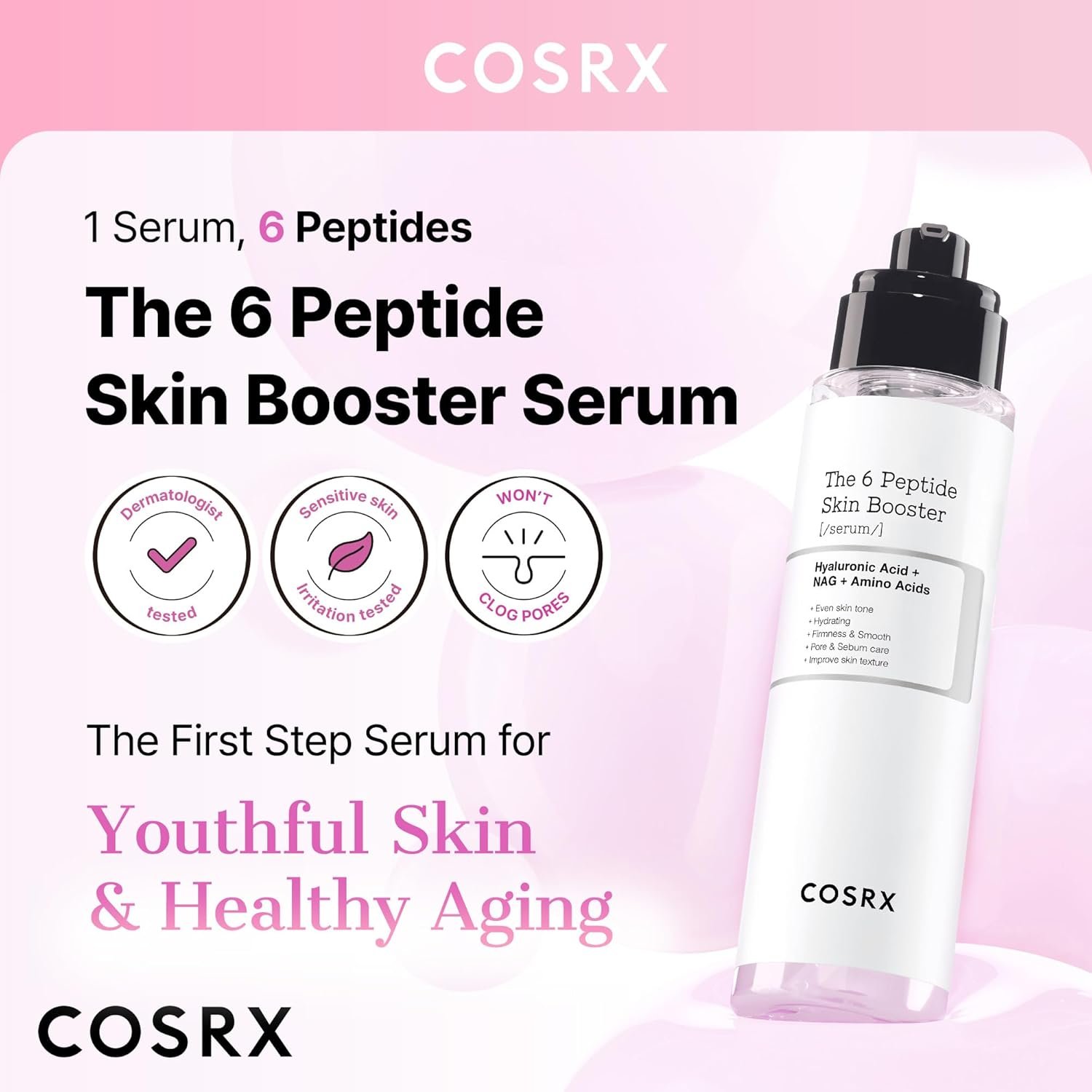 COSRX 6X Peptide Collagen Booster Toner Serum with Copper Peptides, Niacinamide & Hyaluronic Acid Skin Renewal Boosting Facial Essences, Korean Skin Care, 5.07 fl.oz, Stocking Stuffers - Image 3