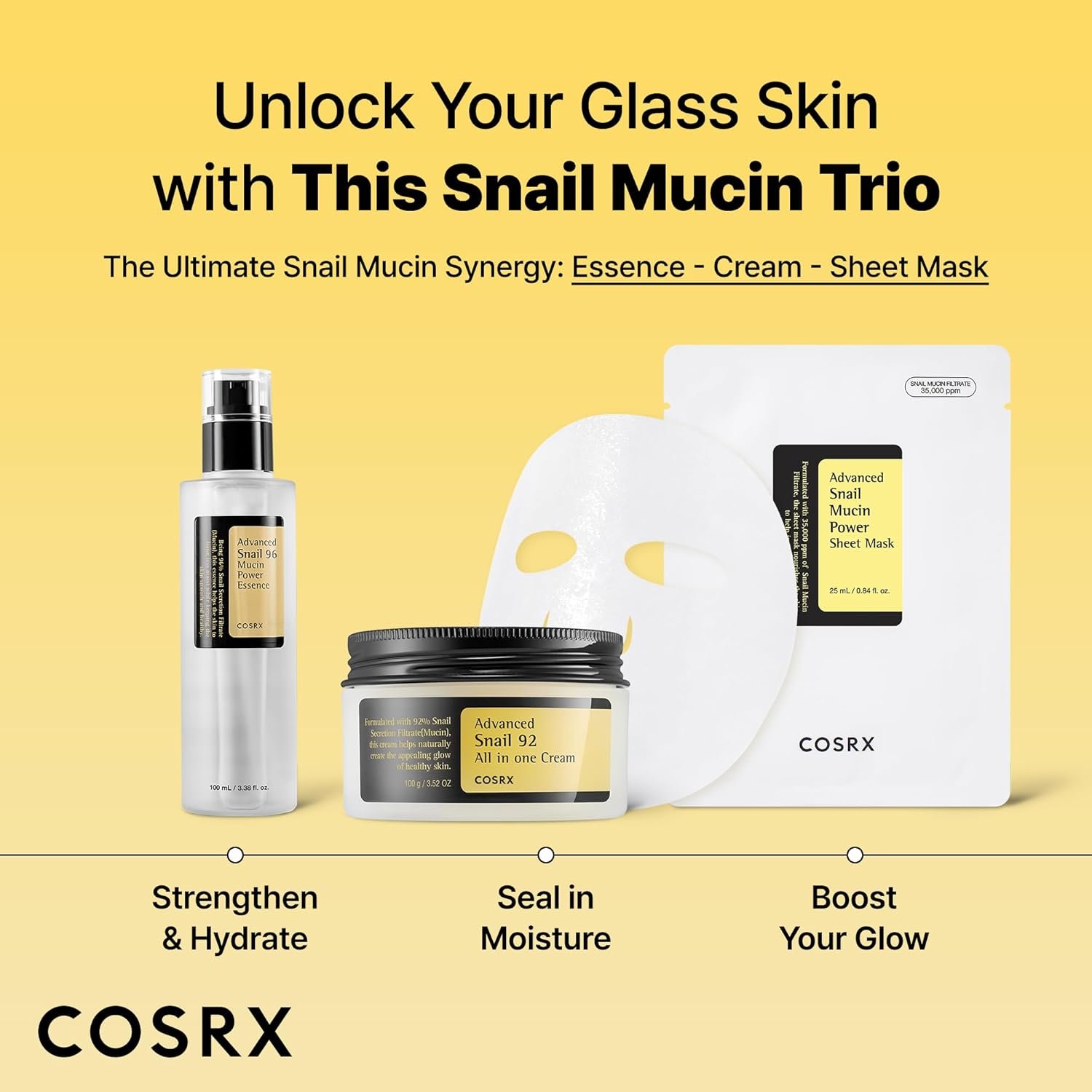 COSRX Snail Mucin Sheet Mask 10 EA with Snail Mucin Serum, Self Care, Face Masks for Dry, Sensitive Skin, Not Tested on Animals, No Parabens, No Sulfates, Korean Skin Care, Stocking Stuffers - Image 7