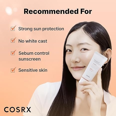 COSRX Vitamin E Vitalizing Face Sunscreen SPF 50, 1.69 fl oz, SPF Moisturizer, Lightweight under Makeup, Summer Travel Essentials, Korean Skin Care, Korean Sunscreen for Face, Stocking Stuffers - Image 4